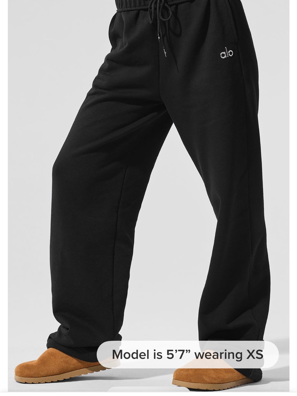 ALO Yoga Black Wide-Leg Track Pants